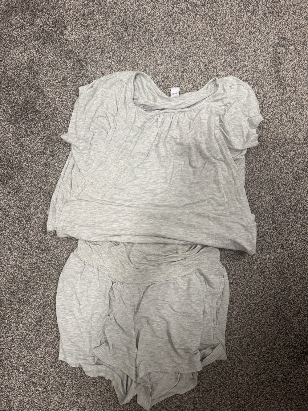 Old Navy Heather Light Gray Short Sleeve Pajama Top & Shorts Set